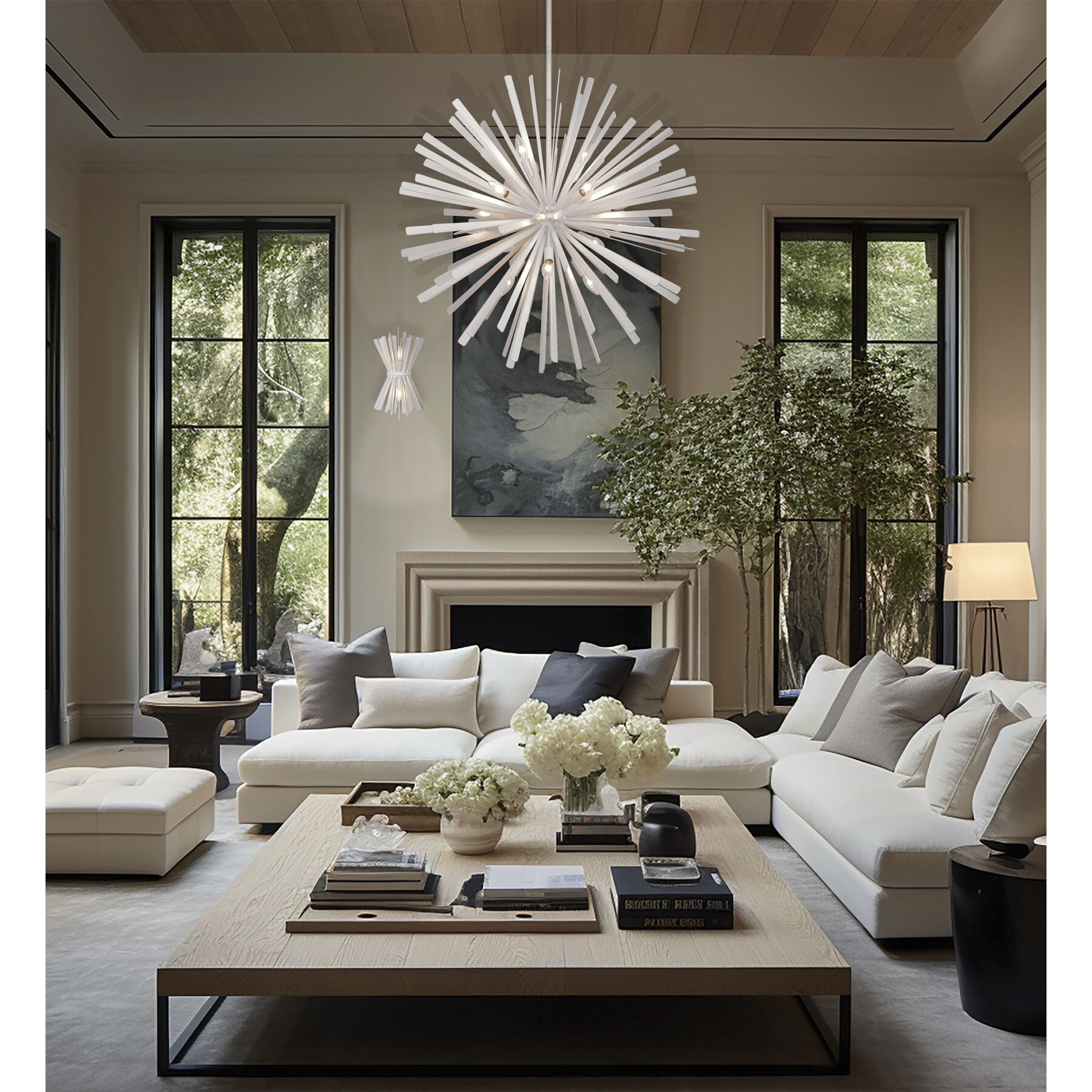 Confluence 16 Light 34 inch Piastra White Pendant Ceiling Light